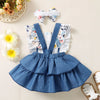 0 to 24 Months Newborn Baby Clothes Sets Girls Summer Dresses Butterfly Printed Bow Party Princess Dresses+Headband Sets Outfits